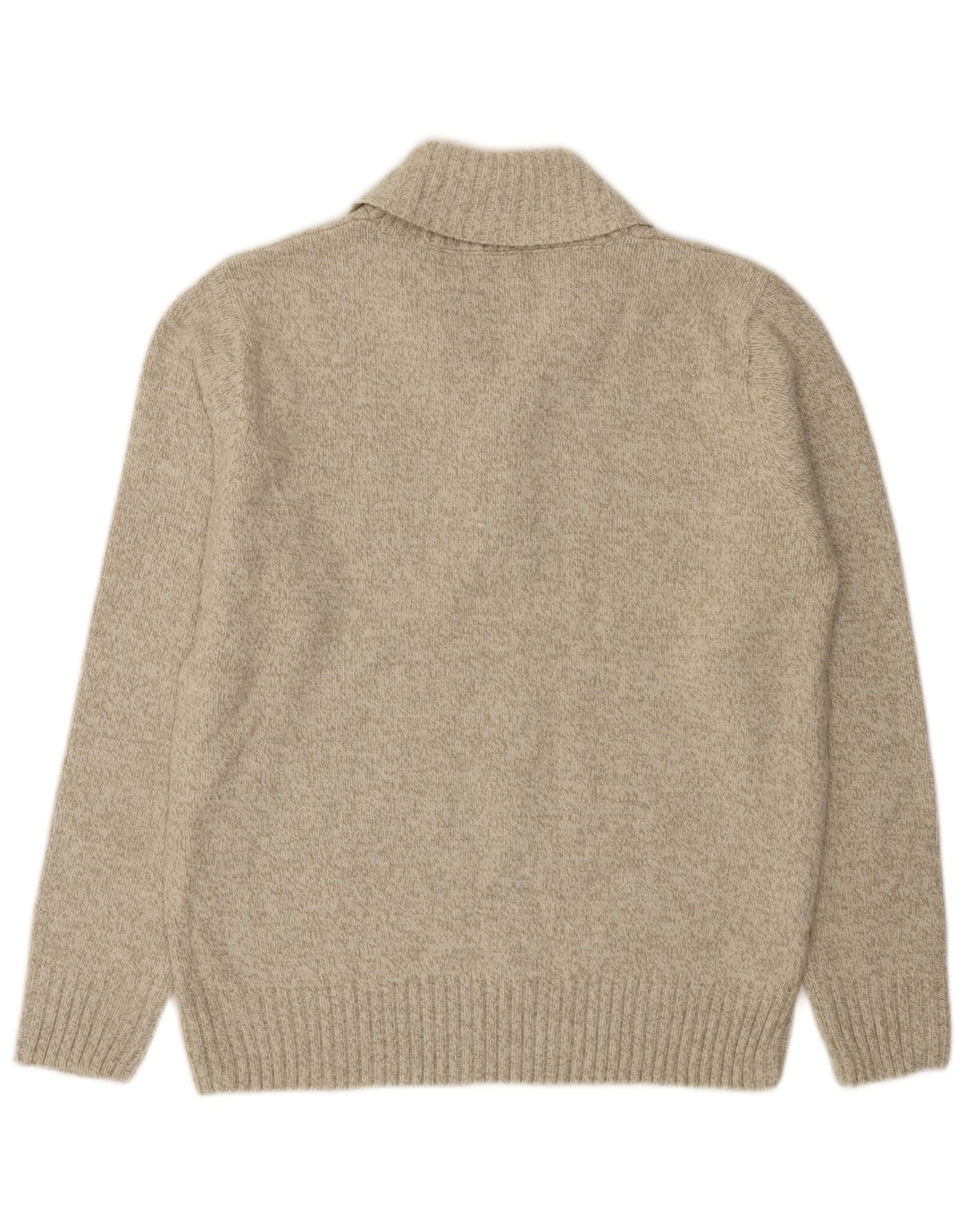 Marks & Spencer Męski sweter z szalowym dekoltem, średni zielony, nakrapiany akryl