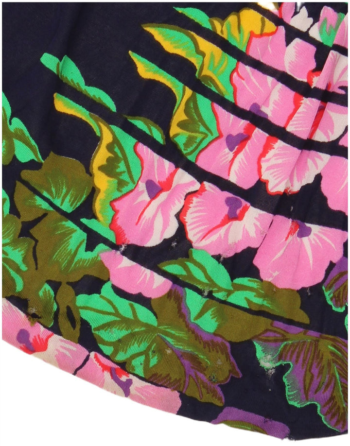 Damska spódnica maxi z wysokim stanem VINTAGE IT 40 Small W24 Granatowo-kwiatowa