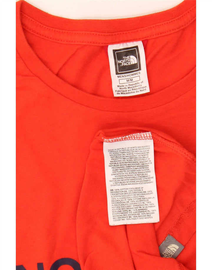 Męski T-shirt z grafiką The North Face, bawełniany, średni czerwony