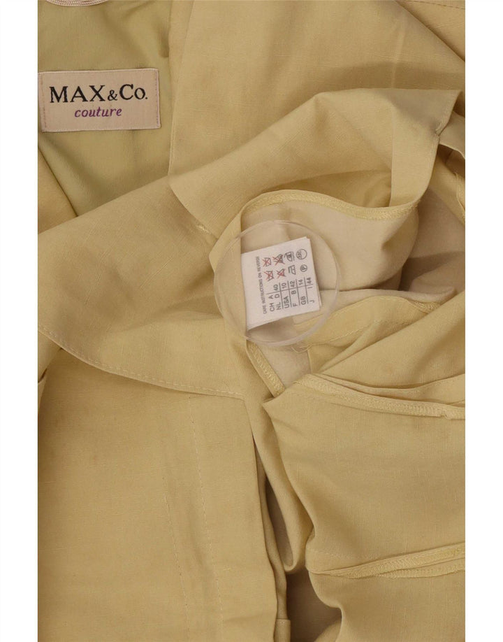 Max&Co. Damska marynarka zapinana na 4 guziki UK 14 Średni żółty jedwab