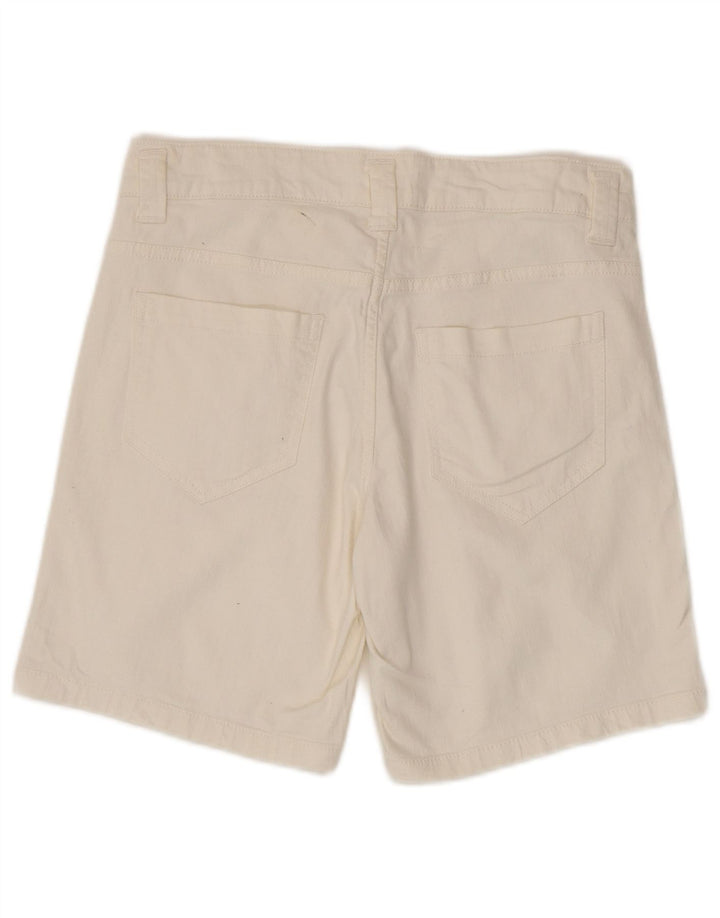 Damskie spodenki jeansowe Benetton UK 8 Small W30 Biała bawełna