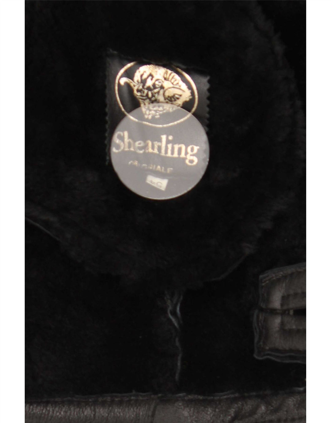 Vintage męska kurtka Shearling IT 54 2XL Czarna kurtka Shearling