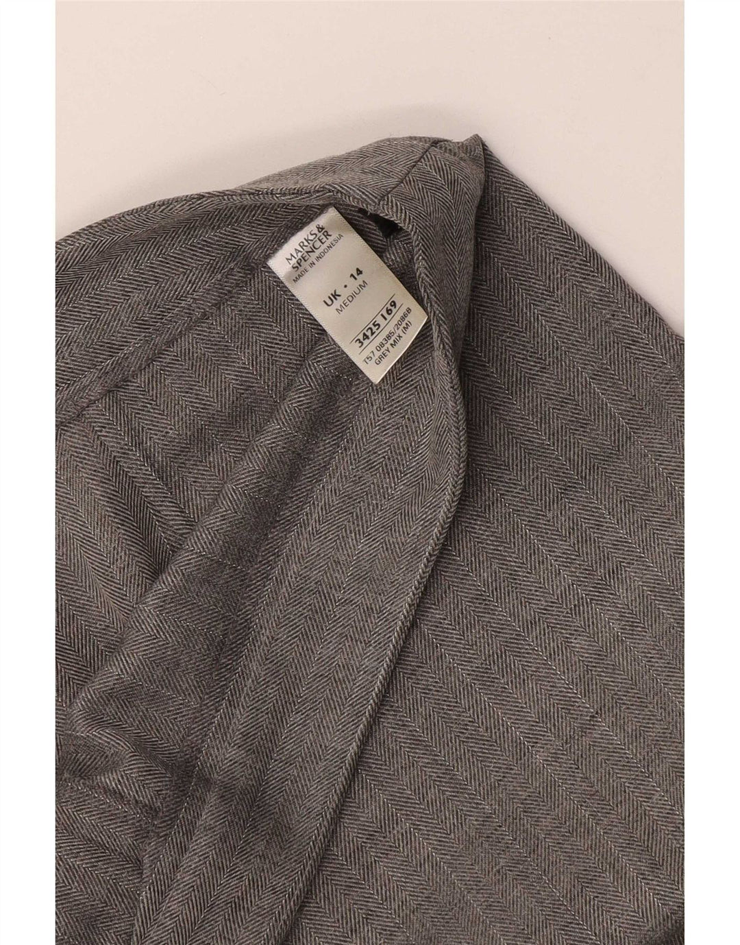 Spodnie garniturowe damskie Marks & Spencer UK 14 Medium W32 L28 Szare w jodełkę