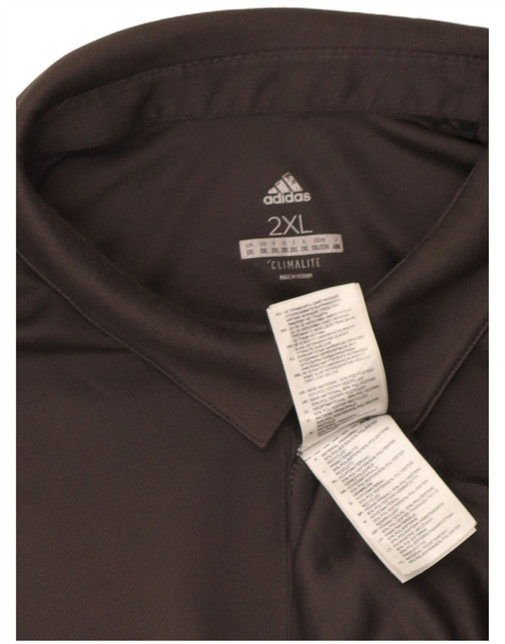 Męska koszulka polo Adidas Climalite 2XL Szary poliester
