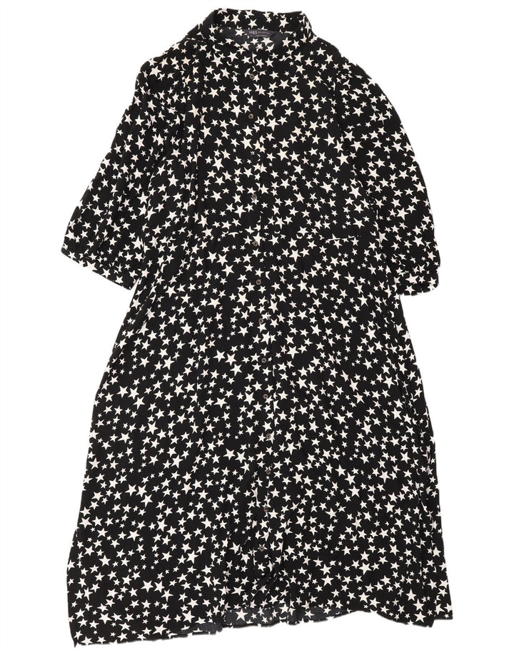Marks & Spencer Damska sukienka maxi z abstrakcyjnym wzorem UK 18 XL czarna