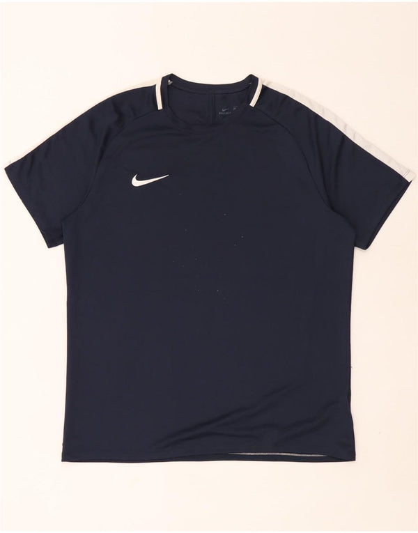 Męski T-shirt Nike Dri Fit Top XL, granatowy, blok kolorów