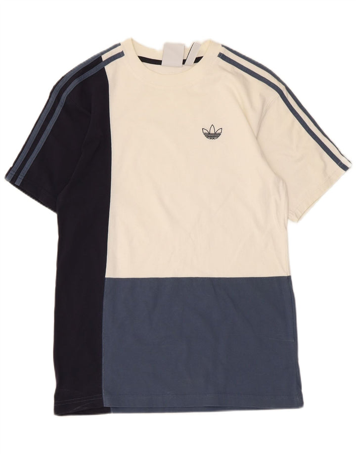 Adidas Męska koszulka Top, mała, wielobarwna, bawełniana z blokami kolorów