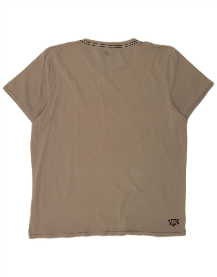 Męska koszulka z grafiką Fat Face Top XL, beżowa, bawełniana