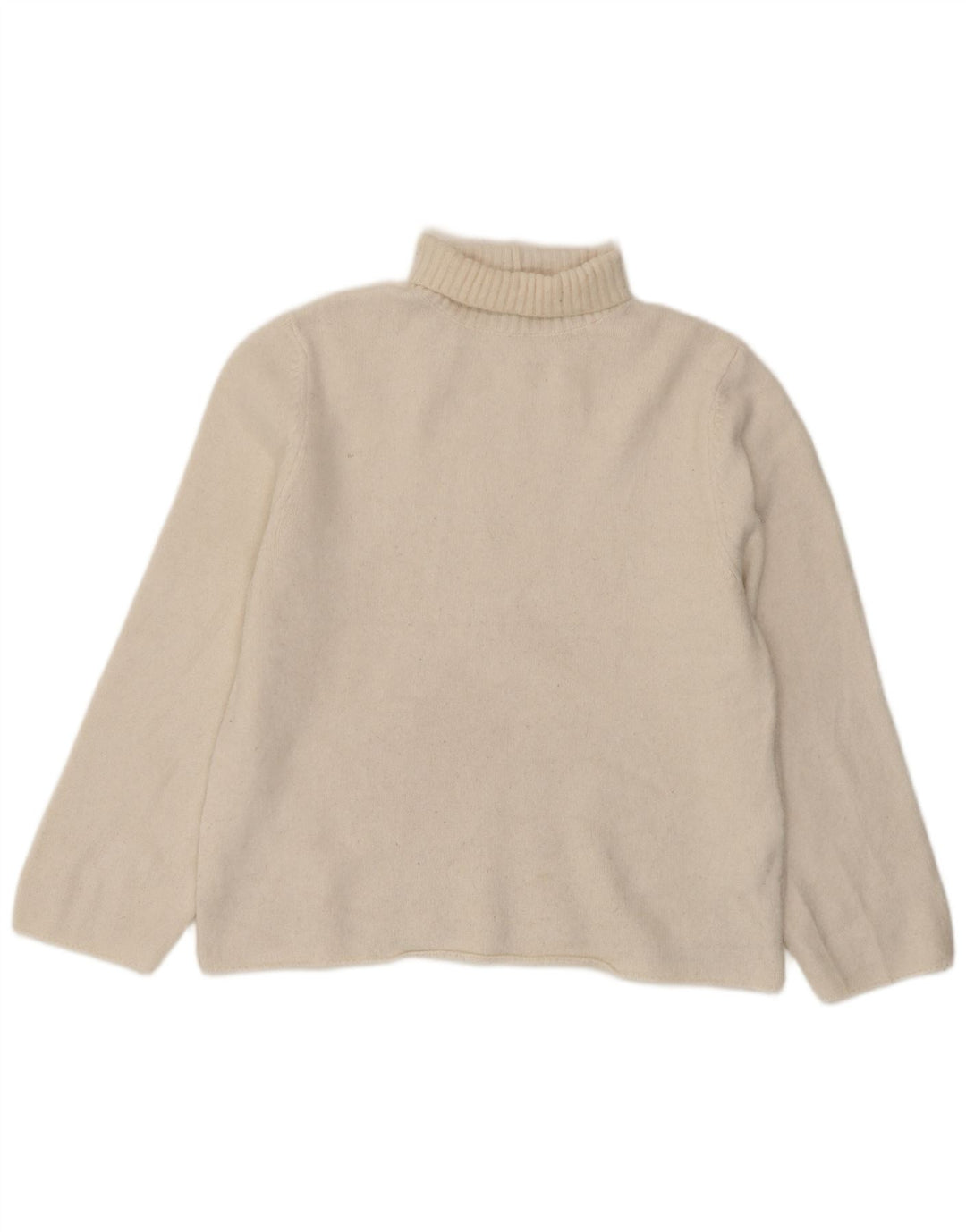 Damski sweter oversize Zara z wywijanym dekoltem UK 10, mały, biały, akrylowy