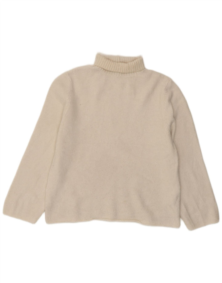 Damski sweter oversize Zara z wywijanym dekoltem UK 10, mały, biały, akrylowy
