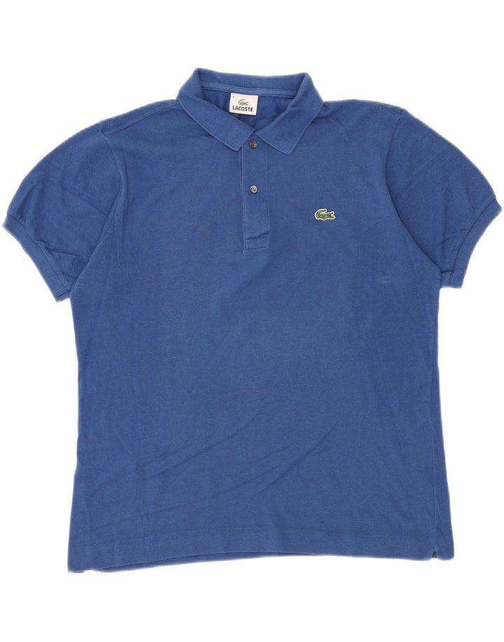 LACOSTE Mens Polo Shirt Size 4 Medium Blue Cotton