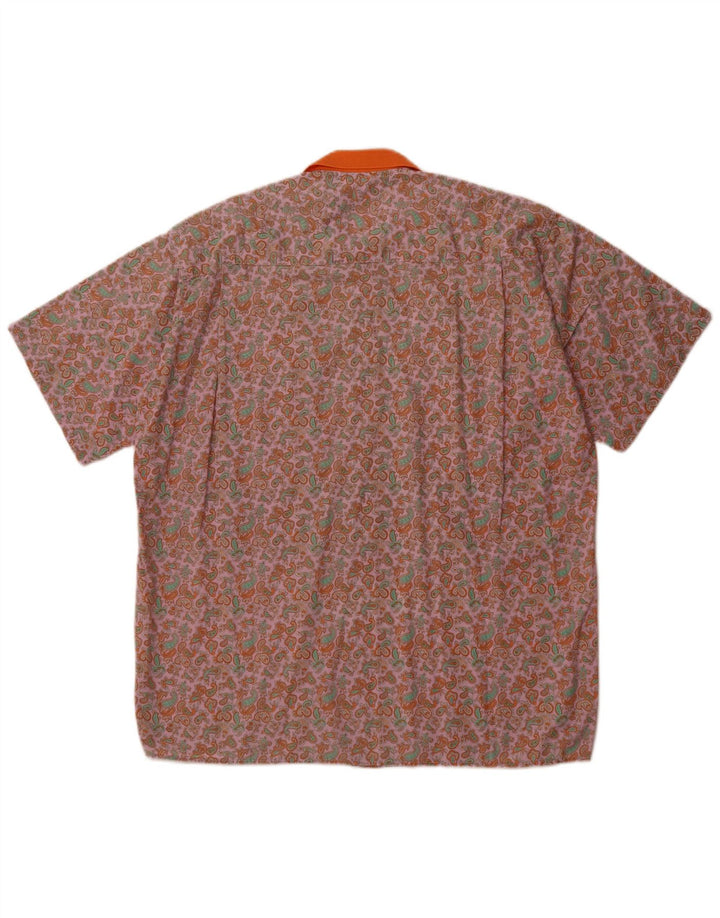 PULLOVERIA Męska koszula z krótkim rękawem, średnio różowa Paisley Retro