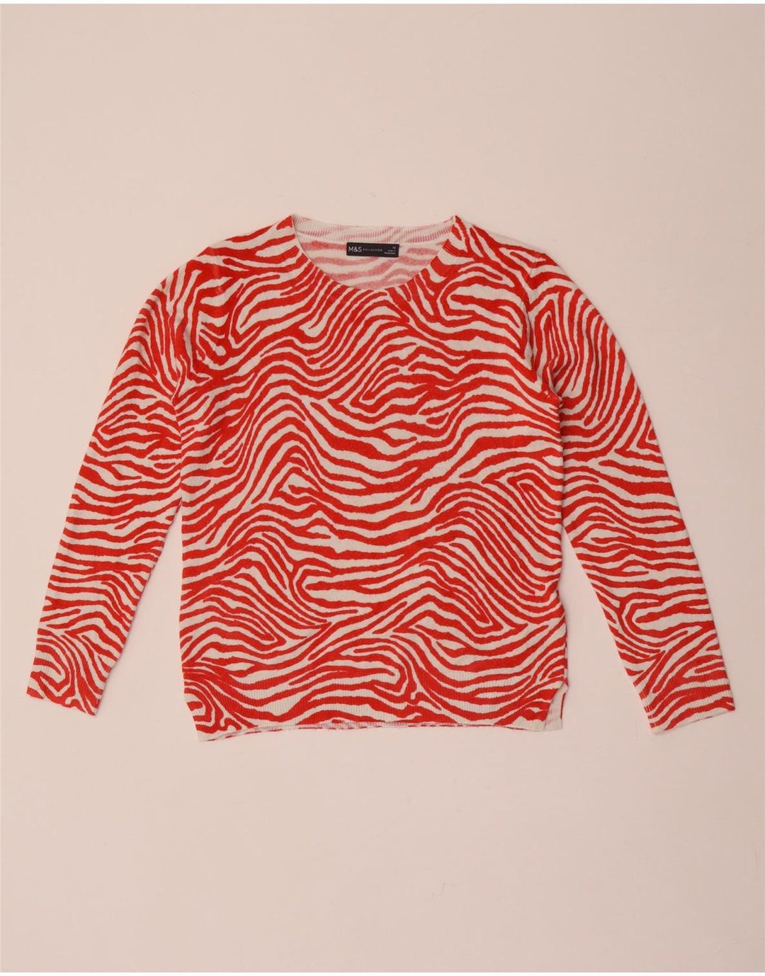 Marks & Spencer Damski sweter z okrągłym dekoltem, UK 10, mały, czerwony