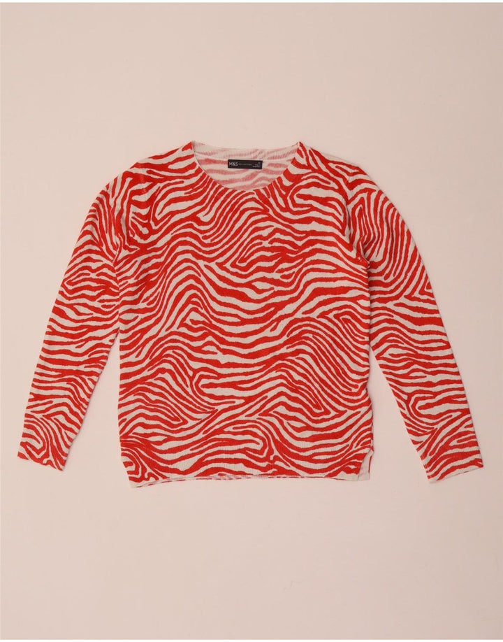 Marks & Spencer Damski sweter z okrągłym dekoltem, UK 10, mały, czerwony