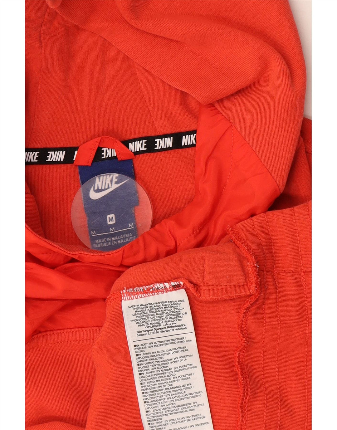 Damski sweter z kapturem Nike UK 14, średni pomarańczowy, bawełniany