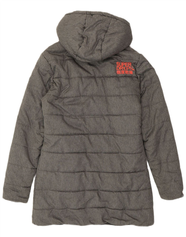 SUPERDRY Damski płaszcz ocieplany UK 14, średnioszary, poliester