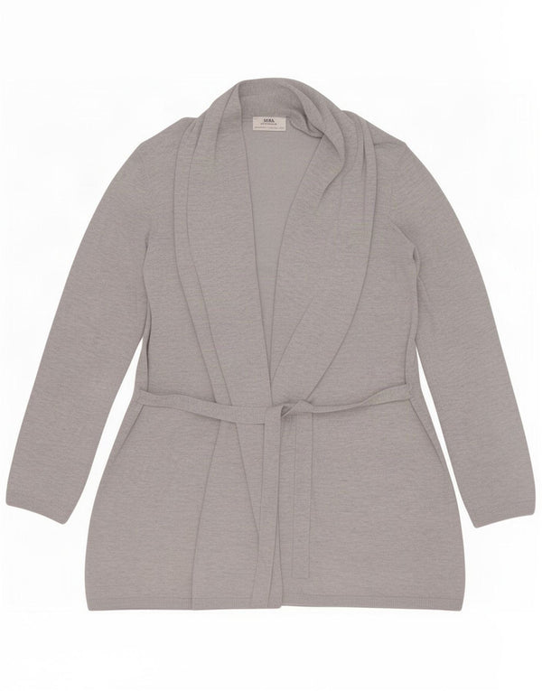 Damski sweter o przedłużonym fasonie Zara UK 10 Small, szara, nakrapiana wiskoza