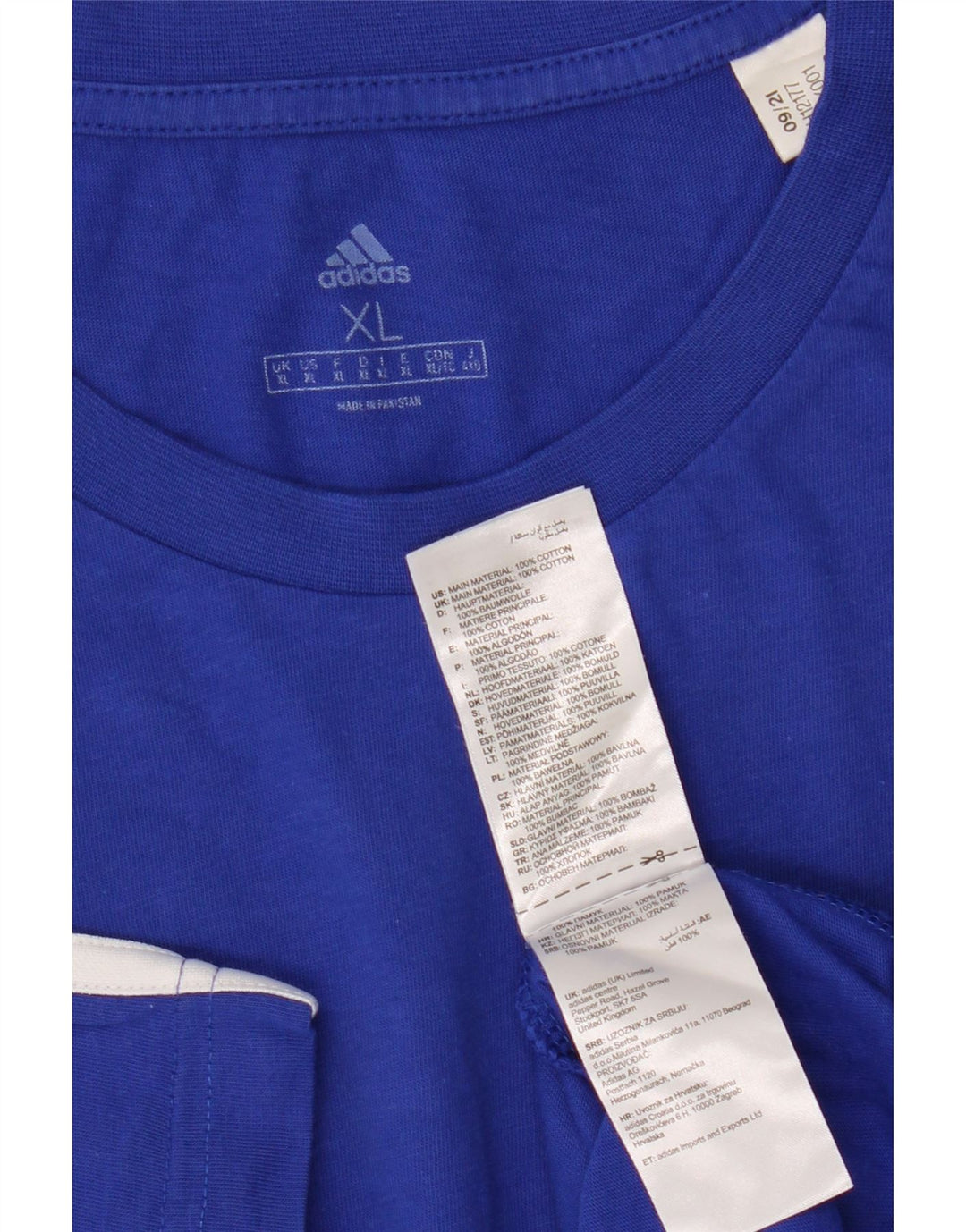 Adidas Męska Koszulka Top XL Niebieska Bawełna