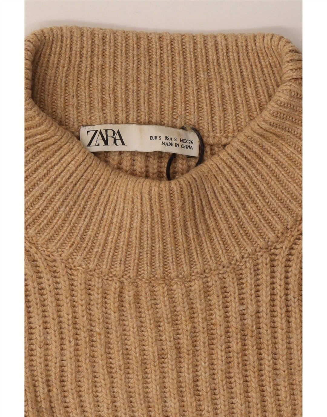 Sweter damski Zara Oversize z okrągłym dekoltem UK 10 Small Brown