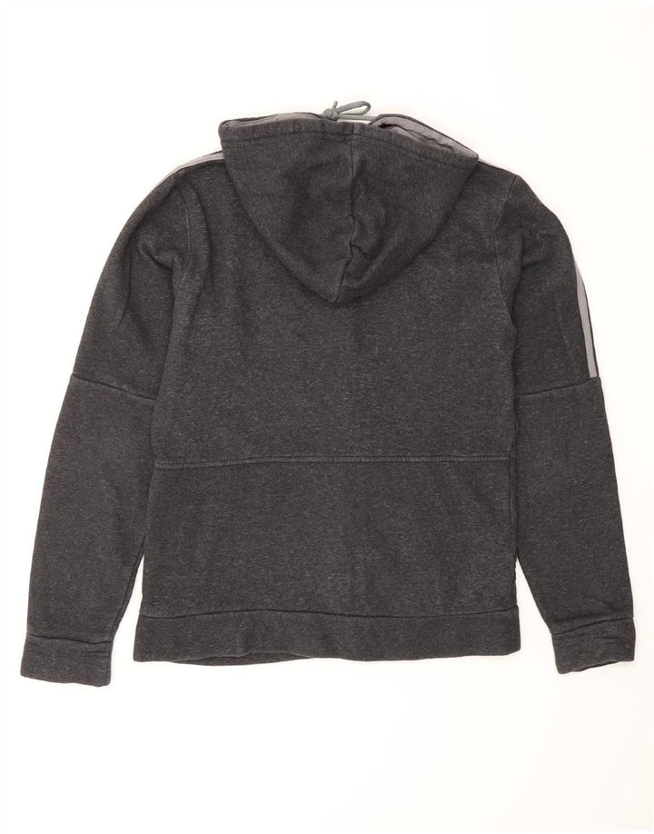 ADIDAS Mens Zip Hoodie Sweater Small Grey Cotton