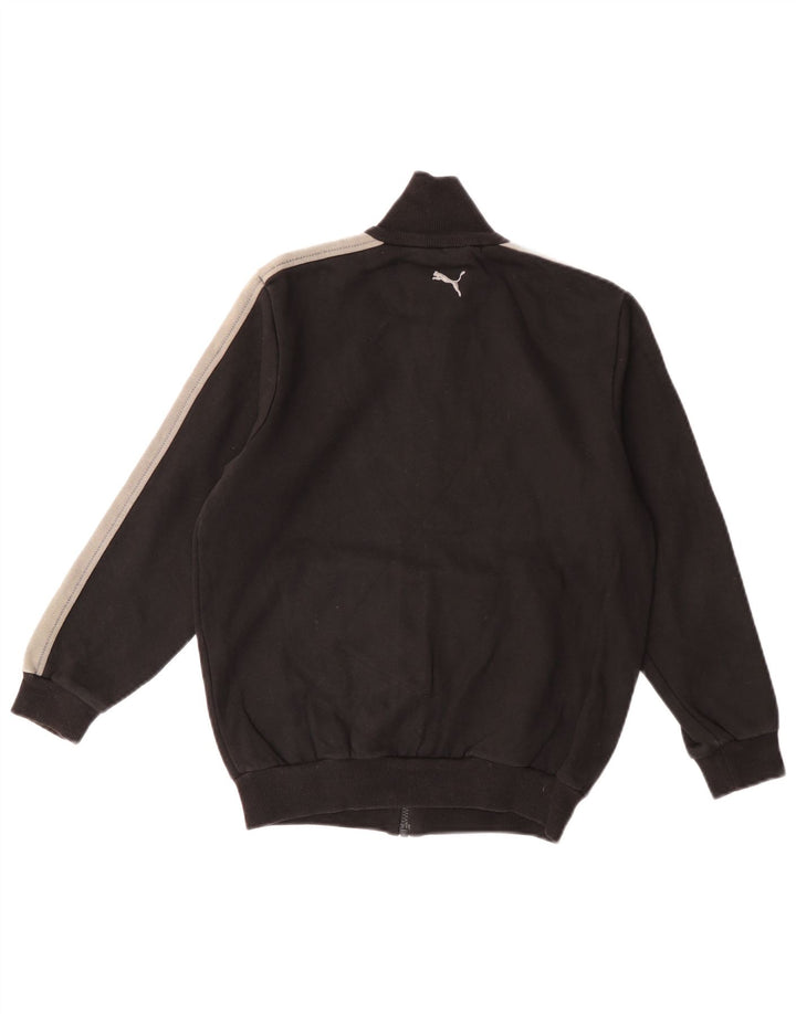 Chłopięca kurtka dresowa Puma z grafiką, 9-10 lat, czarna, z blokami kolorów
