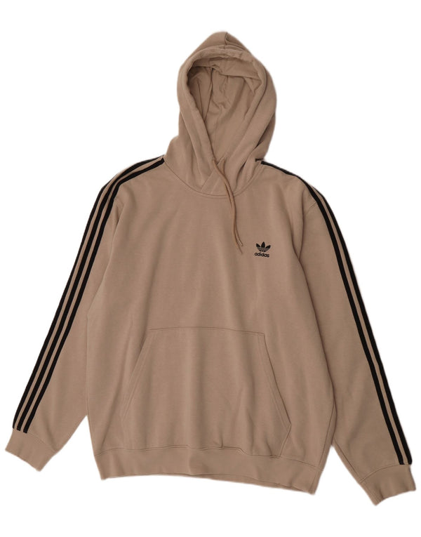 Adidas Męska bluza z kapturem XL Beżowa bawełna