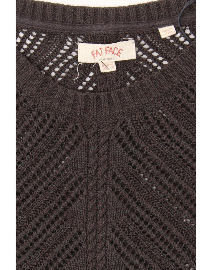 FAT FACE Womens 3/4 Sleeve Crew Neck Jumper Sweater EU 42 Large Grey Vintage Fat Face and Second-Hand Fat Face from Messina Hembry 