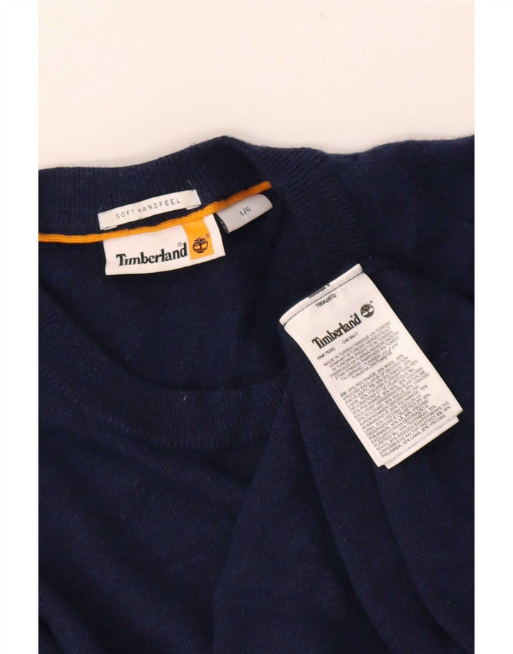 Męski sweter Timberland z okrągłym dekoltem, duży granatowy poliamid