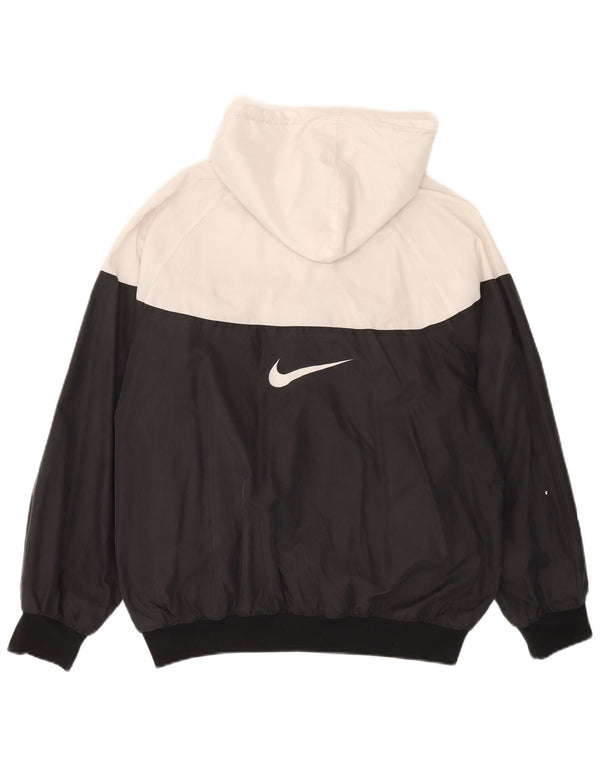 Męska kurtka bomber z kapturem NIKE o luźnym kroju, UK 39/41, średni czarny, blok kolorów