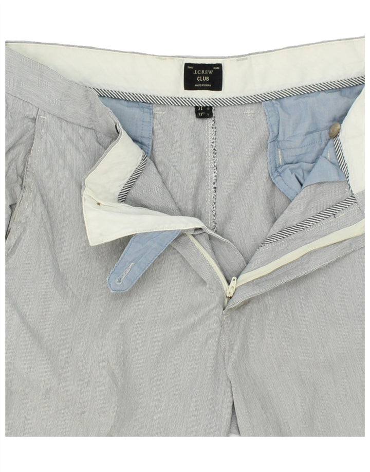 J. CREW Mens Chino Shorts W31 Medium  Grey Pinstripe Cotton Vintage J. Crew and Second-Hand J. Crew from Messina Hembry 