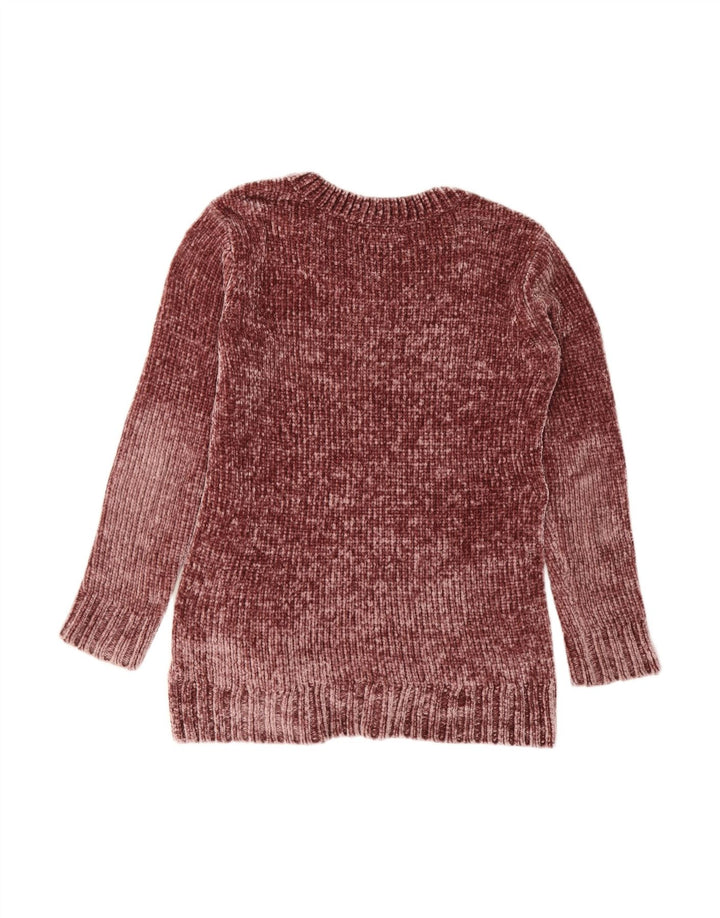 ORVIS Womens Oversized V-Neck Jumper Sweater UK 10 Small Burgundy