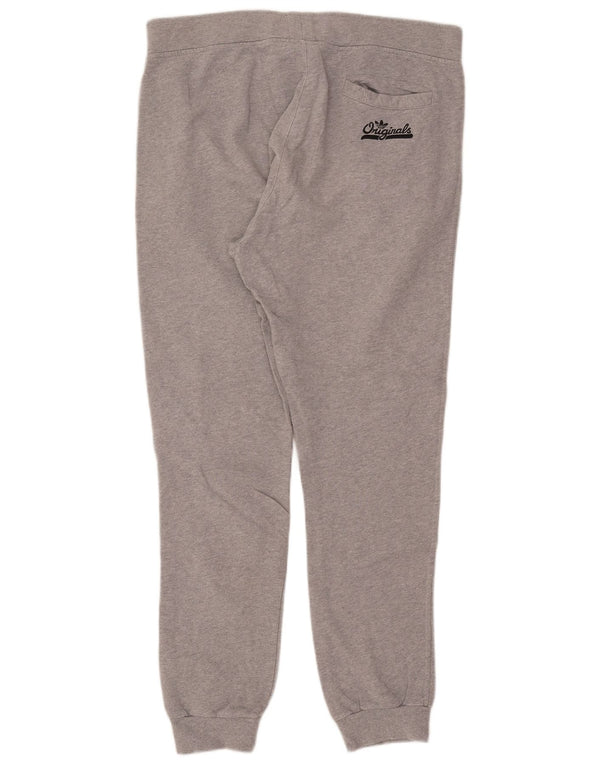 Męskie spodnie dresowe Adidas, duże, szare, nakrapiane, bawełniane