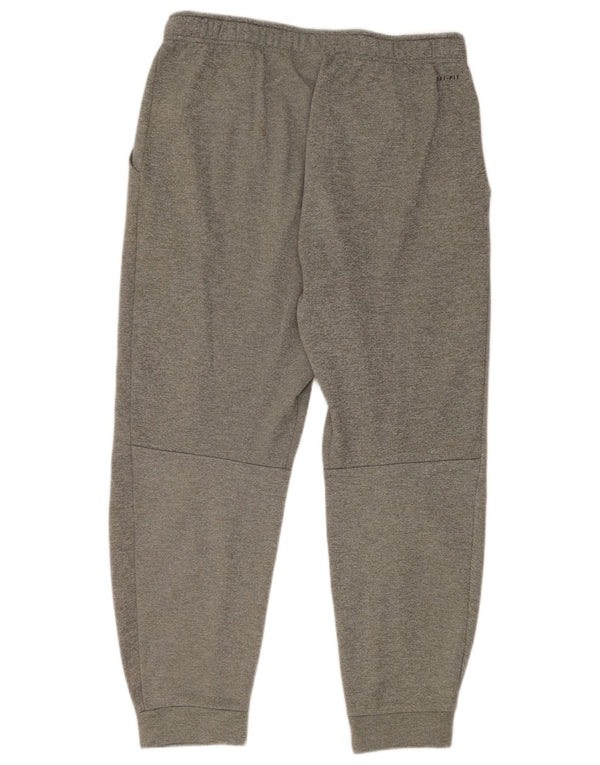 Męskie spodnie dresowe Nike Dri Fit, duże, szare, poliestrowe