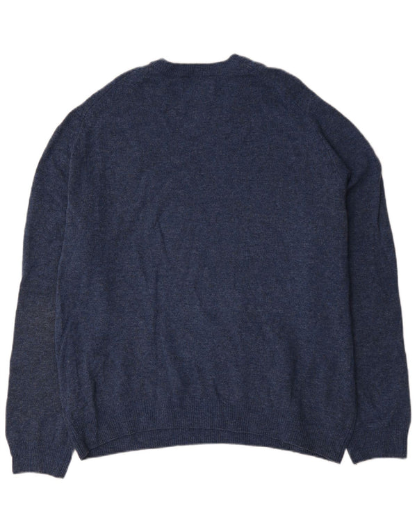 Marks & Spencer Męski sweter z okrągłym dekoltem, 2XL, granatowy, nakrapiany
