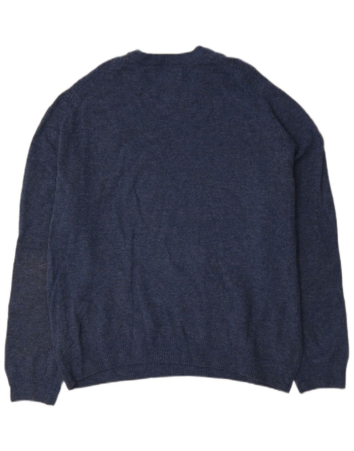 Marks & Spencer Męski sweter z okrągłym dekoltem, 2XL, granatowy, nakrapiany