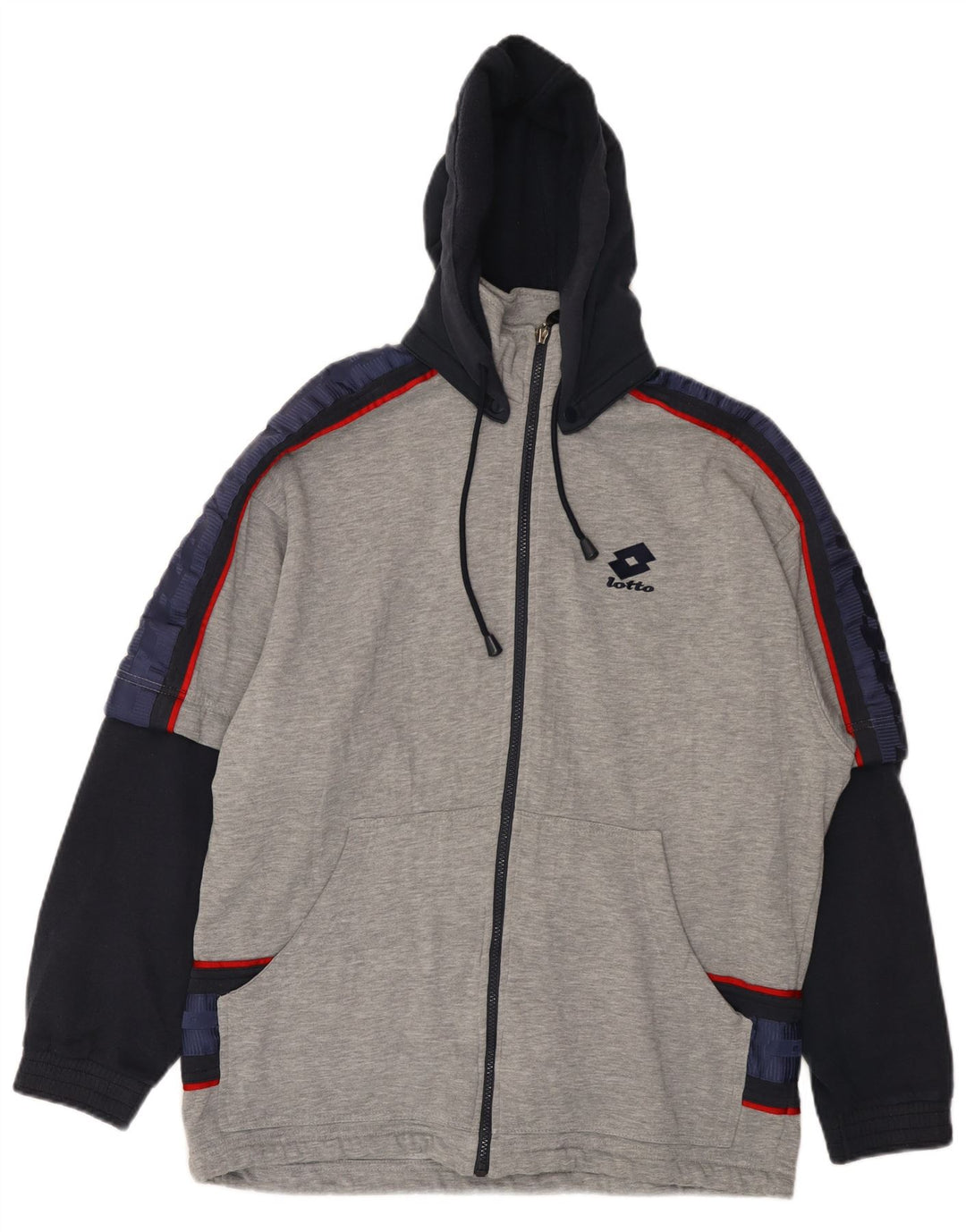 Męska kurtka dresowa LOTTO z grafiką UK 38/40 w kolorze średnioszarym