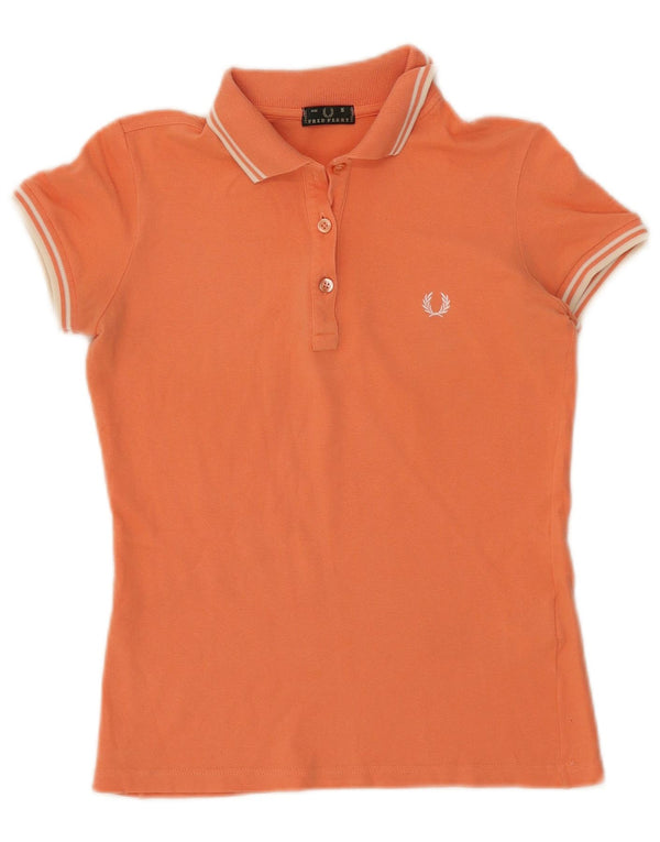 Damska koszulka polo Fred Perry UK 10, mała, pomarańczowa, bawełniana