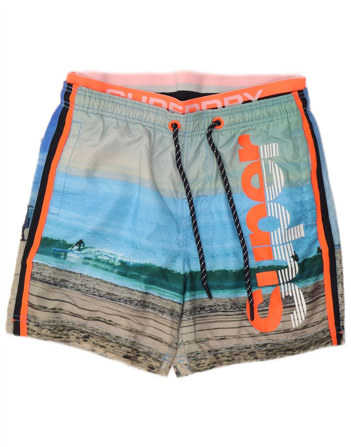 Męskie spodenki kąpielowe Superdry z graficznym abstrakcyjnym wzorem, średnie, wielokolorowe