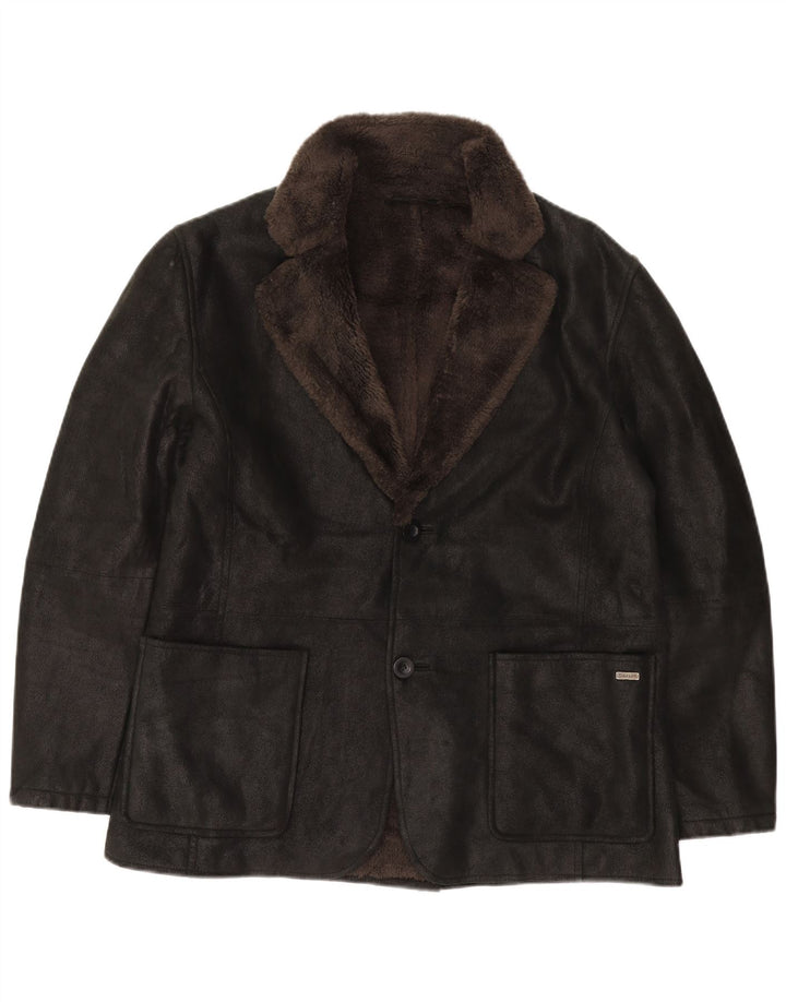 Męska marynarka Pierre Cardin zapinana na 2 guziki Sherpa, UK 40, duża czarna