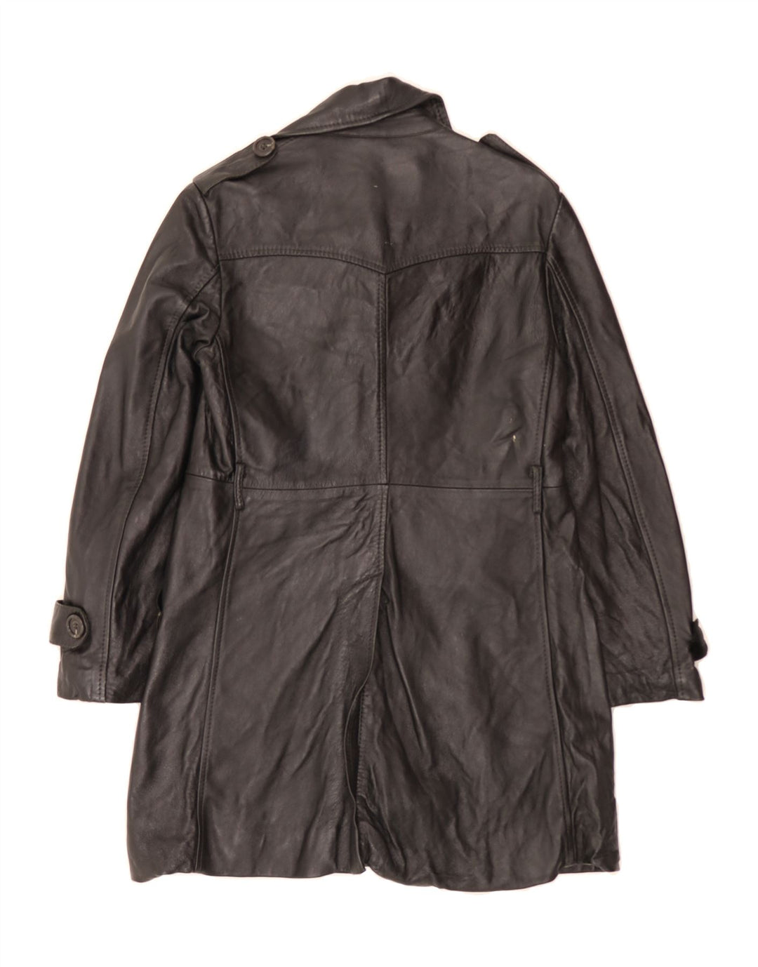 FABIO D Mens Leather Coat UK 36 Small Black Leather Vintage Fabio D and Second-Hand Fabio D from Messina Hembry 