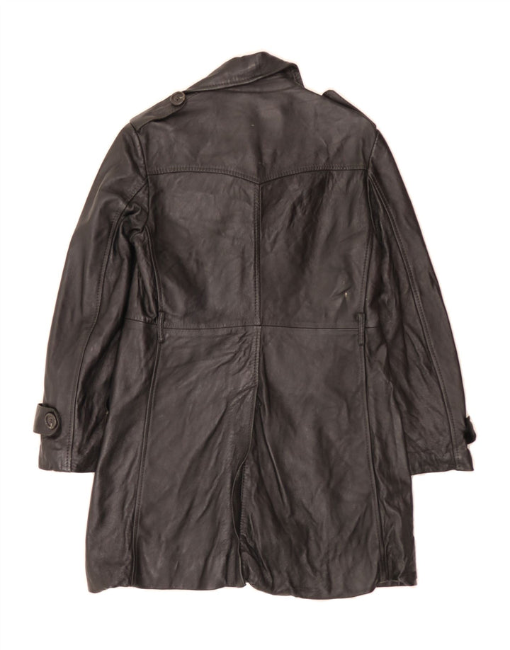 FABIO D Mens Leather Coat UK 36 Small Black Leather Vintage Fabio D and Second-Hand Fabio D from Messina Hembry 