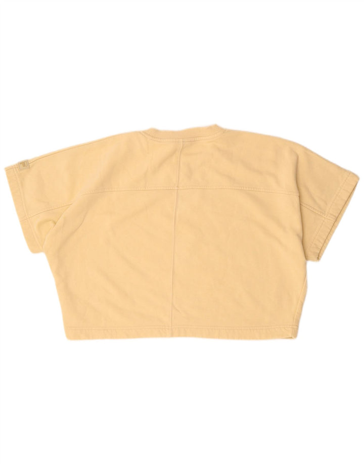 Damski T-shirt Fila Crop Oversize Top UK 14 Średni Beżowy Bawełna