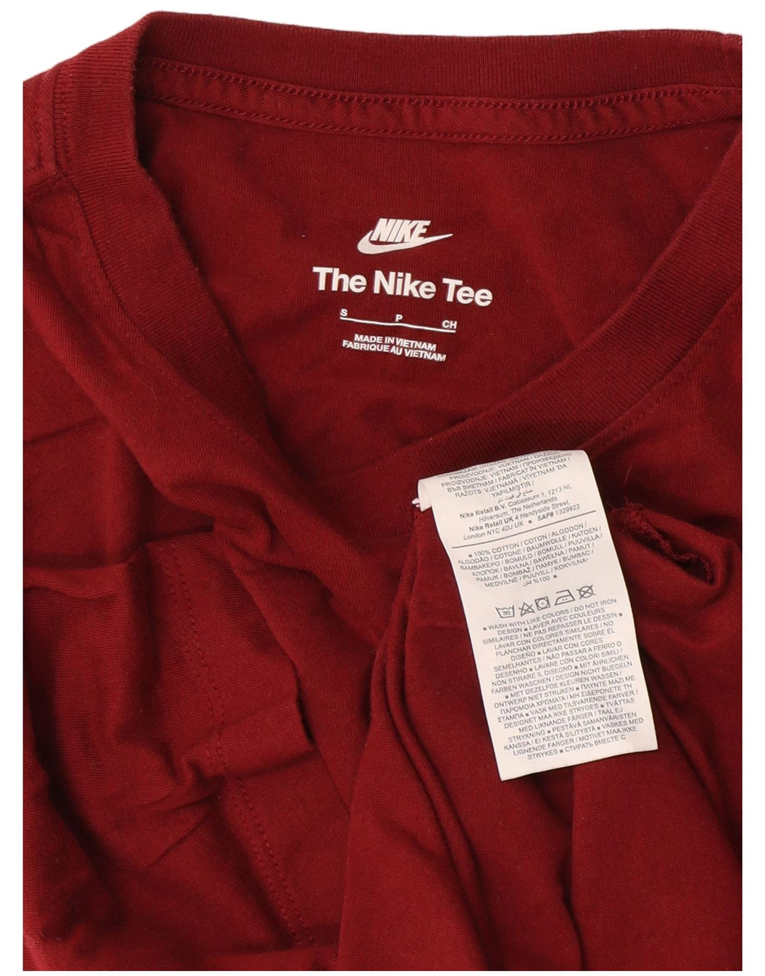 T-shirt męski Nike, mały, bordowy, bawełniany