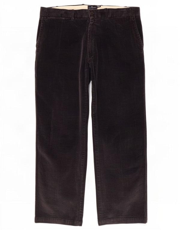 Marks & Spencer Męskie spodnie sztruksowe Blue Harbor Straight W40 L31 Navy