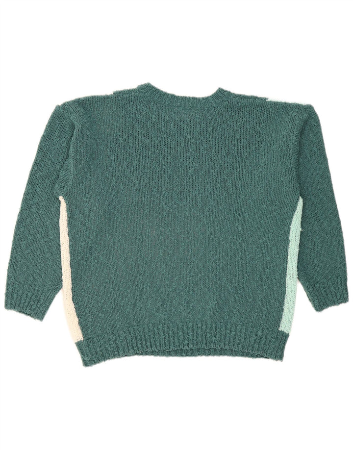 Damski sweter Nuova Moda z graficznym wycięciem pod szyją IT 44/46, duży zielony