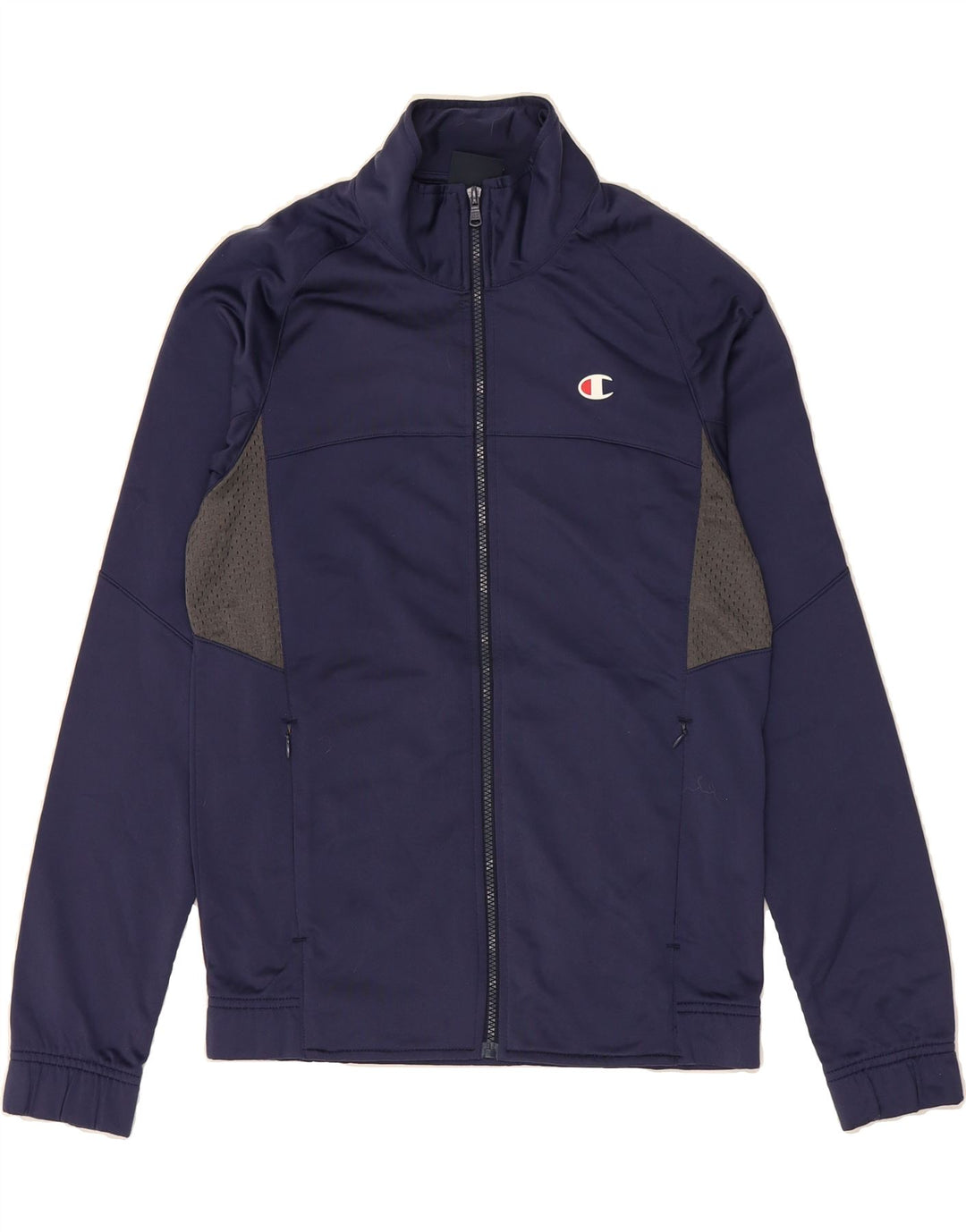 CHAMPION Mens Tracksuit Top Jacket Small Navy Blue Colourblock Polyester Vintage Champion and Second-Hand Champion from Messina Hembry 