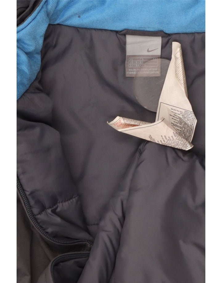 Chłopięca kurtka wiatrówka z kapturem Nike 15-16 lat XL, szary nylon z blokami kolorów