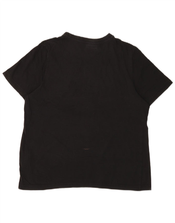 Damska koszulka z grafiką Kappa Top UK 14, średnia czarna bawełna