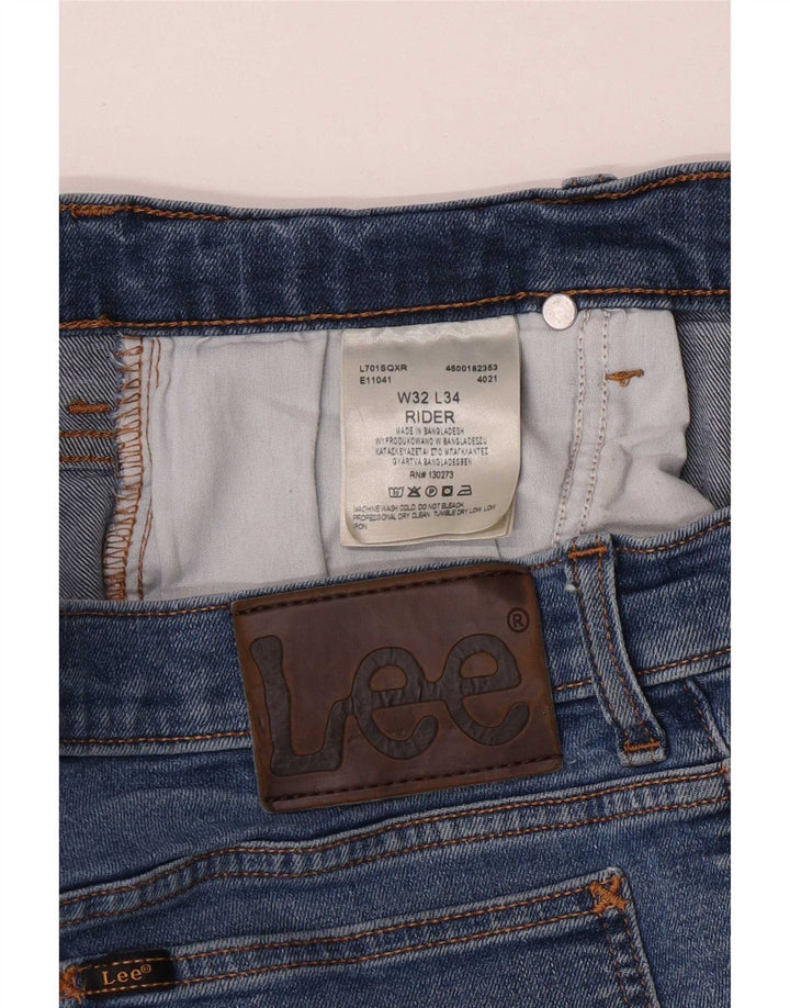 Męskie jeansy Lee Rider Distressed W32 L31 Niebieskie, bawełniane
