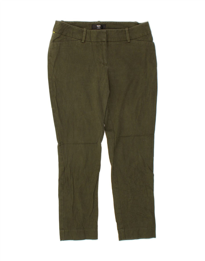 MOSSIMO Womens Stretch Slim Cropped Trousers US 8 Medium W30 L26 Khaki Vintage Mossimo and Second-Hand Mossimo from Messina Hembry 